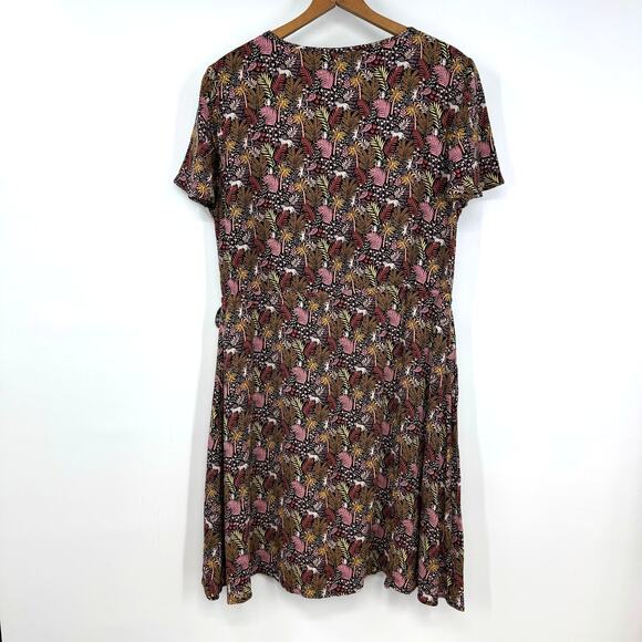 NEW LOFT Paradise Lost Dress M Jungle Animal Print Cinch Waist Twee Teacher Jess - Picture 7 of 10